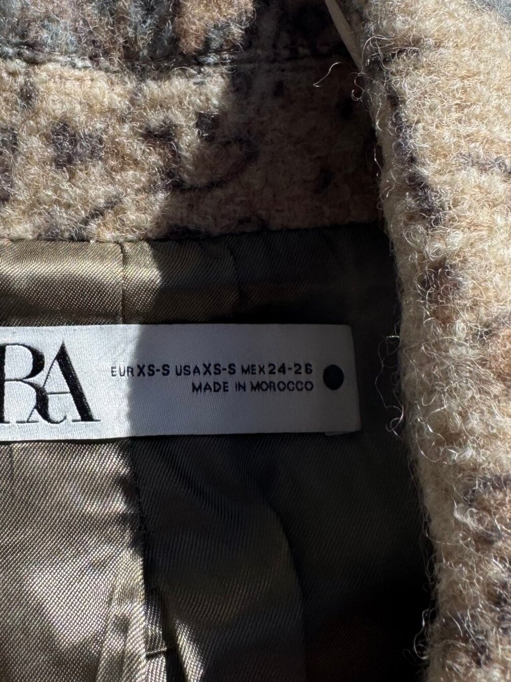 Zara Limited Edition Paisley Print Pattern Wool Blend Oversized Peacoat Sz XS-S - Picture 6 of 7